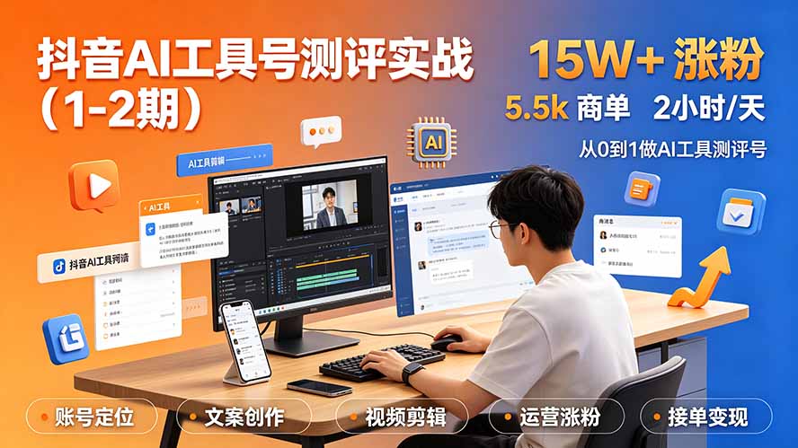 抖音AI工具号测评实战(1-2期-吾爱自习网