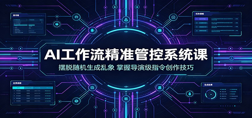 AI工作流精准管控系统课:摆脱随机生成乱象,掌握导演级指令创作技巧-吾爱自习网
