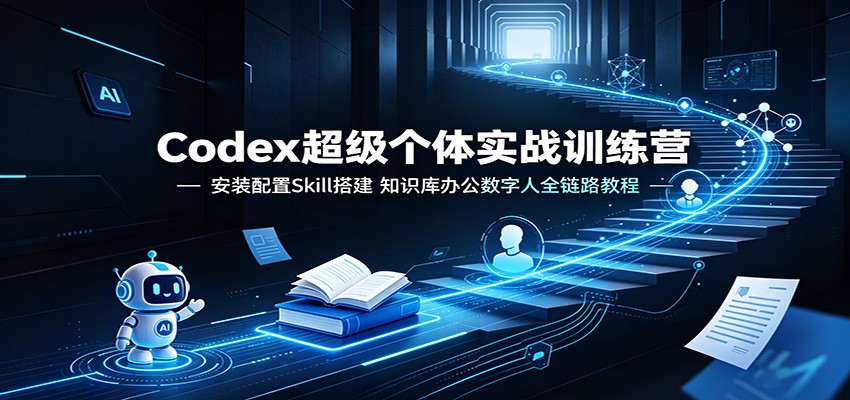 Codex超级个体实战训练营：安装配置Skill搭建，知识库办公数字人全链路教程-吾爱自习网