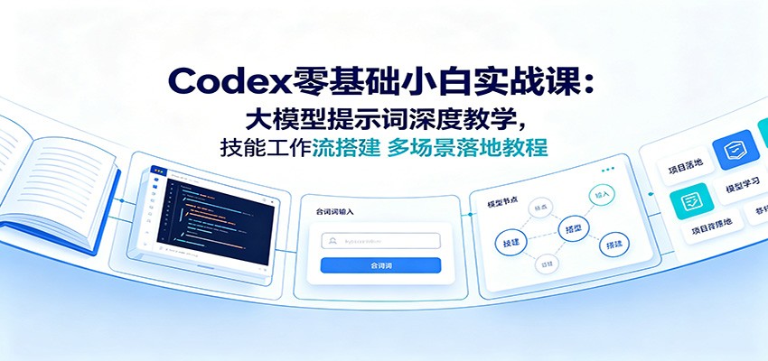 Codex零基础小白实战课:大模型提示词深度教学,技能工作流搭建多场景落地教程-吾爱自习网