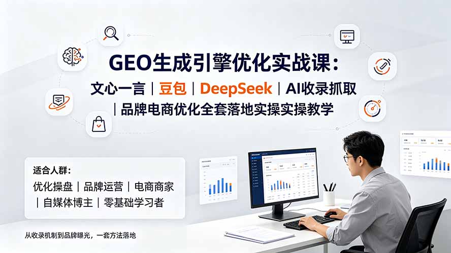 GEO生成引擎优化实战课:文心一言|豆包|DeepSeek|AI收录抓取|品牌电商优化全套落地实操教学-吾爱自习网