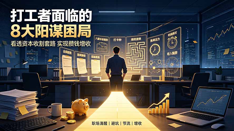 付费文章:打工者面临的8大阳谋困局,看透资本收割套路实现攒钱增收-旺仔资源库