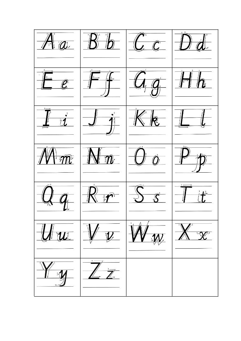 二升三英语26个字母手写体练习纸-三上英语-吾爱自习网