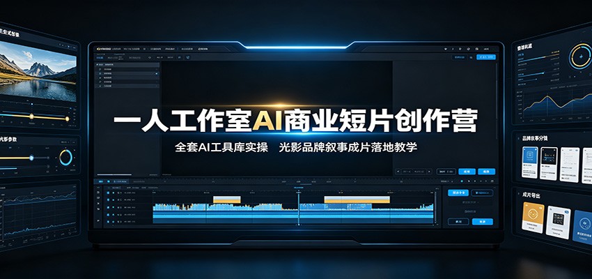 一人工作室AI商业短片创作营:全套AI工具库实操,光影品牌叙事成片落地教学-吾爱自习网