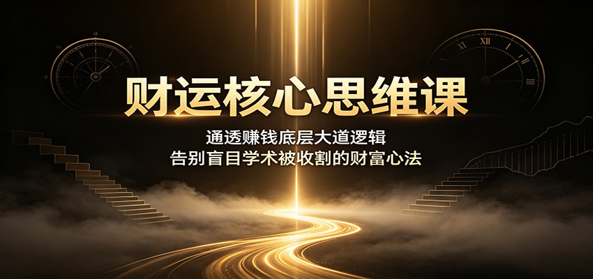 财运核心思维课:通透赚钱底层大道逻辑,告别盲目学术被收割的财富心法-吾爱自习网