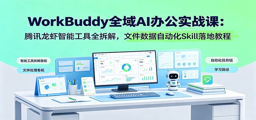 WorkBuddy全域AI办公实战课:腾讯龙虾智能工具全拆解,文件数据自动化Skill落地教程-知梦网创