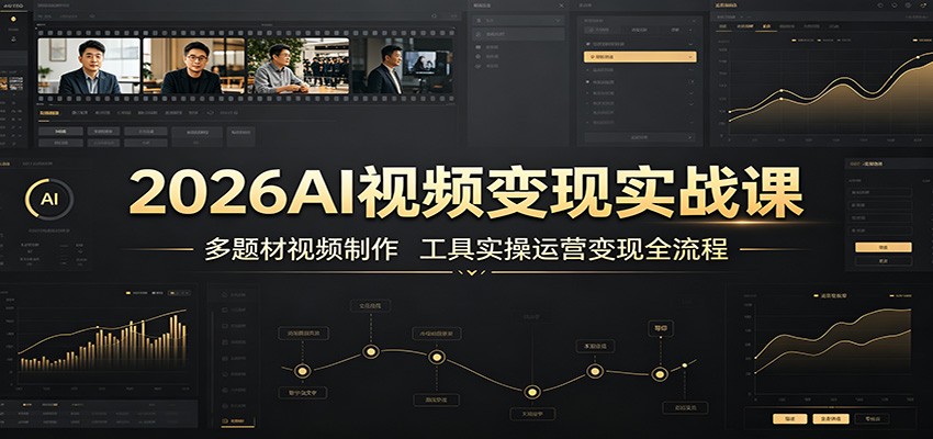 2026AI视频变现实战课：多题材视频制作，工具实操运营变现全流程-项目汇