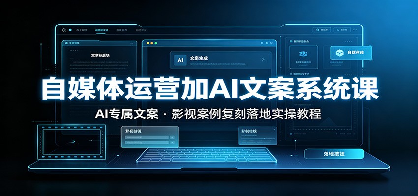 自媒体运营加AI文案系统课：：AI专属文案，影视案例复刻落地实操教程福星网赚创业资源-网赚项目-副业赚钱-互联网创业-资源整合福星网赚资源