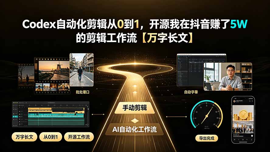 Codex自动化剪辑从0到1，开源我在抖音赚了5W 的剪辑工作流【万字长文】-吾爱自习网