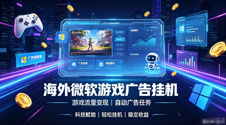 海外游戏广告自动挂G，轻资产海外副业风口，单设备稳定产出500+【揭秘】-吾爱自习网
