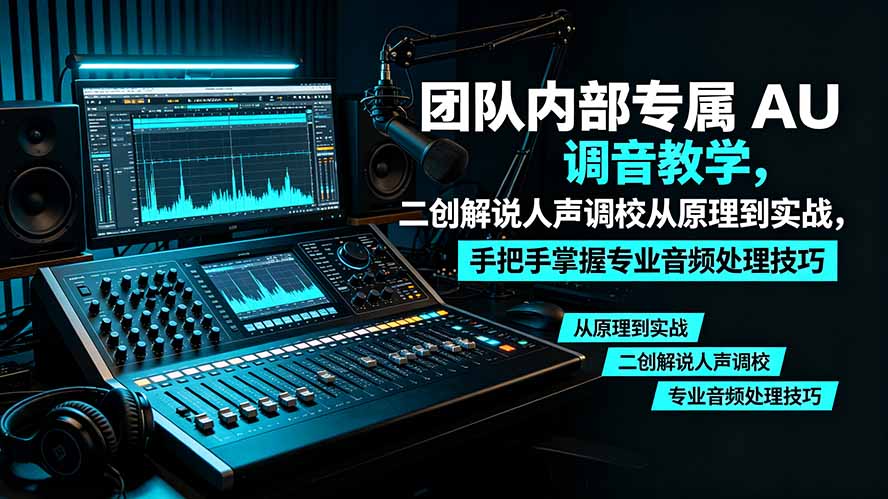某大佬团队内部专属 AU 调音教学，二创解说人声调校从原理到实战，手把手掌握专业音频处理技巧-吾爱自习网