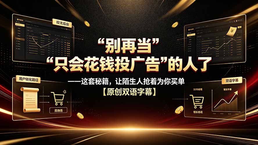 别再当“只会花钱投广告”的人了——这套秘籍，让陌生人抢着为你买单【原创双语字幕】-吾爱自习网