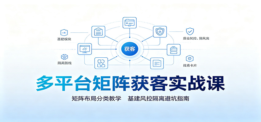 多平台矩阵获客实战课：矩阵布局分类教学，基建风控隔离避坑指南-吾爱自习网