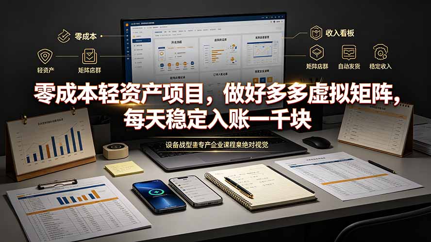 零成本轻资产项目,做好多多虚拟矩阵,每天稳定入账一千块-旺仔资源库