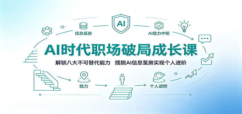 AI时代职场破局成长课:解锁八大不可替代能力,摆脱AI信息茧房实现个人进阶-吾爱自习网
