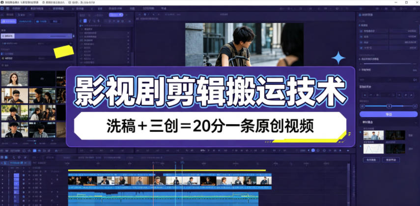 影视剧剪辑搬运技术，洗稿+三创=20分一条原创视频-吾爱自习网