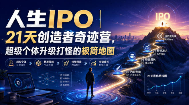 人生IPO︱21天创造者奇迹营，​超级个体升级打怪的极简地图-吾爱自习网