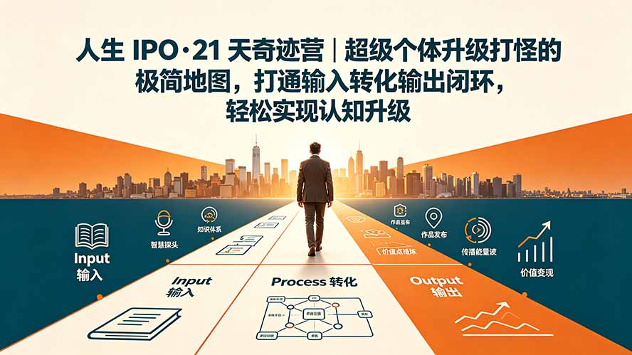 人生 IPO-21 天奇迹营｜超级个体升级打怪的极简地图，打通输入转化输出闭环，轻松实现认知升级-吾爱自习网