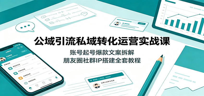 公域引流私域转化运营实战课：账号起号爆款文案拆解，朋友圈社群IP搭建全套教程｜焦圣希 18818568866