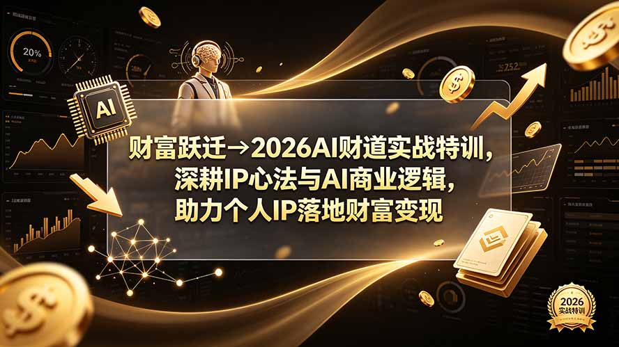 财富跃迁→2026AI财道实战特训，深耕IP心法与AI商业逻辑，助力个人IP落地财富变现-吾爱自习网