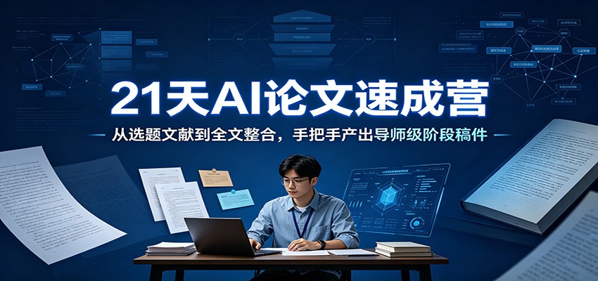 21天AI论文速成营：从选题文献到全文整合，手把手产出导师级阶段稿件｜焦圣希 18818568866
