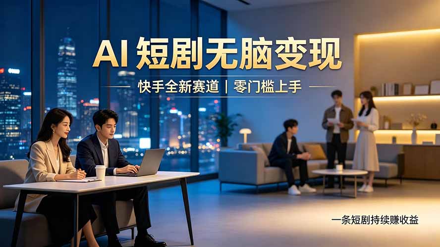 别乱找副业了，快手 AI 短剧零门槛长久被动增收福星网赚创业资源-网赚项目-副业赚钱-互联网创业-资源整合福星网赚资源