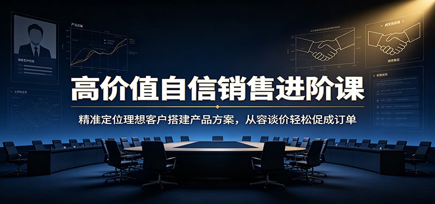 高价值自信销售进阶课：精准定位理想客户搭建产品方案，从容谈价轻松促成订单｜焦圣希 18818568866