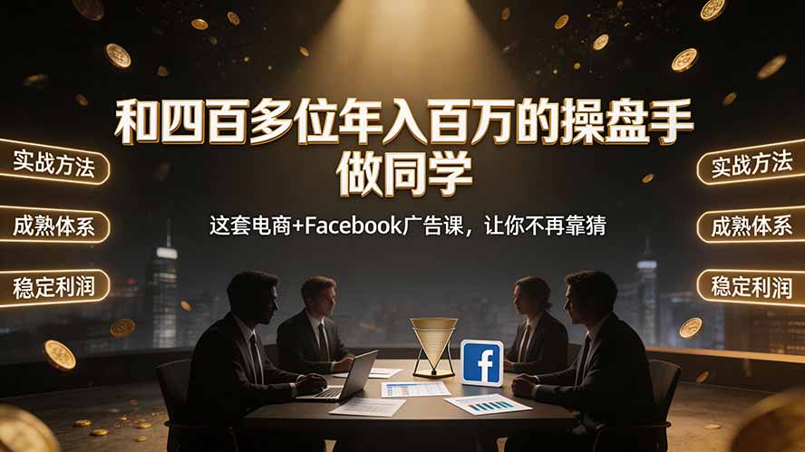 和四百多位年入百万的操盘手做同学——这套电商+Facebook广告课，让你不再靠猜【原创双语字幕】｜焦圣希 18818568866