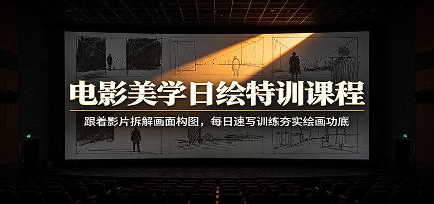电影美学日绘特训课程：跟着影片拆解画面构图，每日速写训练夯实绘画功底｜焦圣希 18818568866