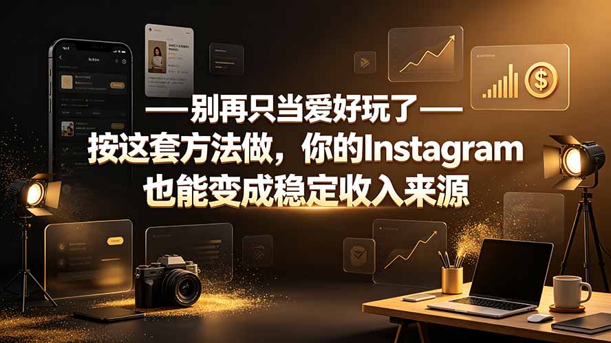 别再只当爱好玩了——按这套方法做，你的Instagram也能变成稳定收入来源｜焦圣希 18818568866