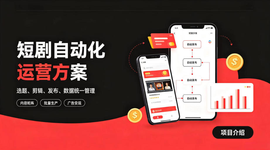 快手全自动短剧矩阵项目｜自动化分发，流量持续变现【揭秘】｜焦圣希 18818568866