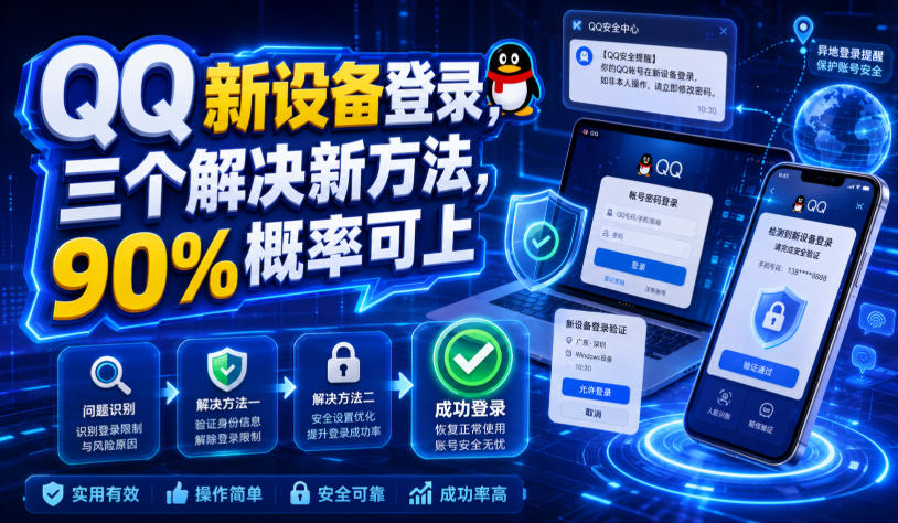 QQ新设备登录，三个解决新方法，90%概率可上-喜学网