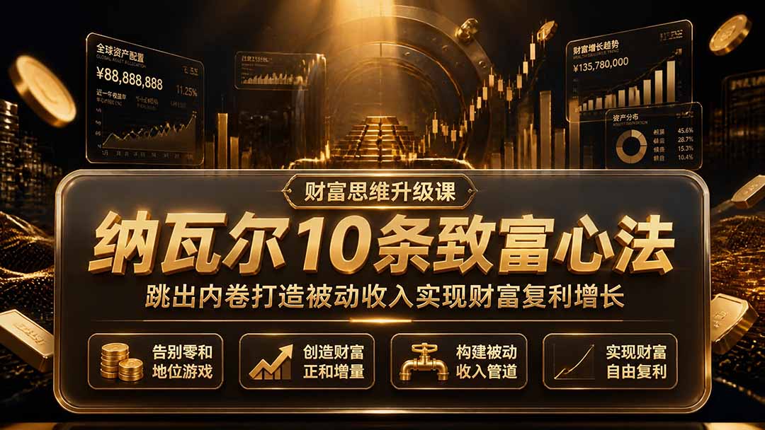 付费文章:纳瓦尔10条致富心法,跳出内卷打造被动收入实现财富复利增长-吾爱自习网
