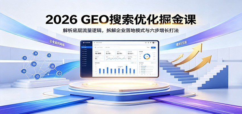 2026 GEO搜索优化掘金课：解析底层流量逻辑，拆解企业落地模式与六步增长打法-吾爱自习网