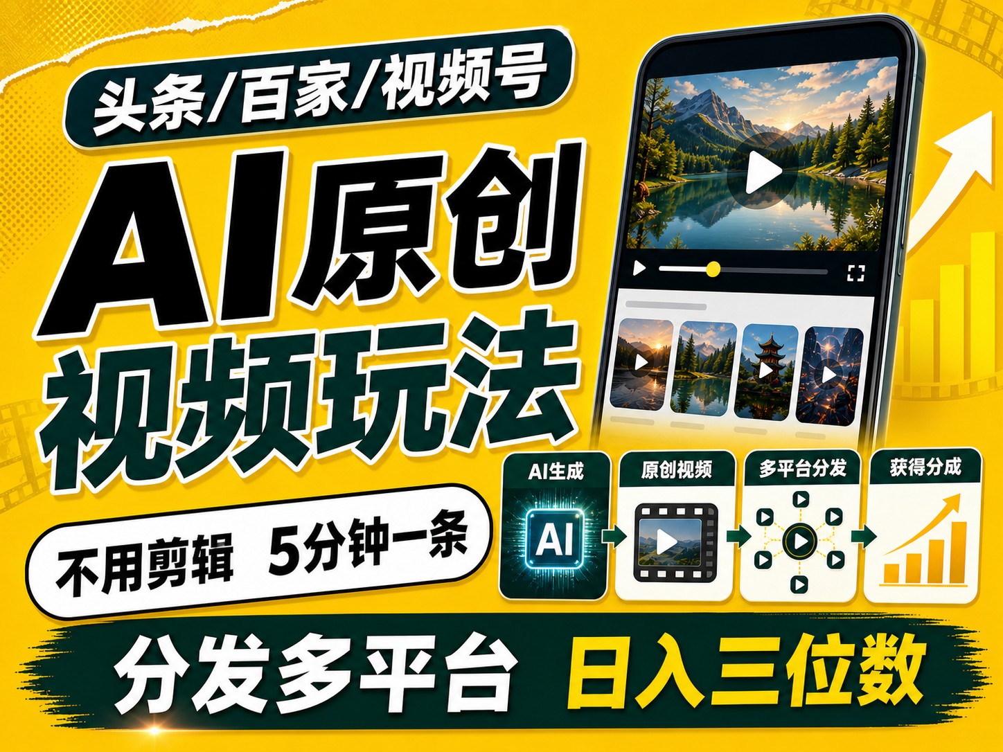 2026头条百家号升级玩法 5分钟一条原创视频 发多平台赚收-旺仔资源库