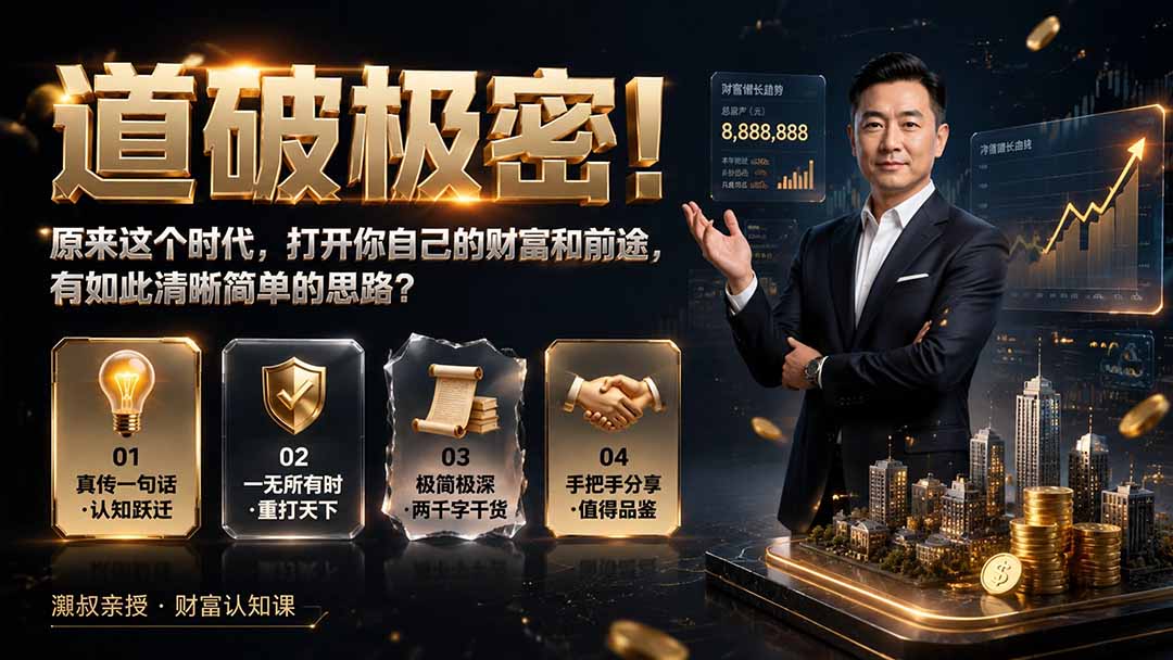 付费文章：道破极密！原来这个时代，打开你自己的财富和前途，有如此清晰简单的思路？-知梦网创
