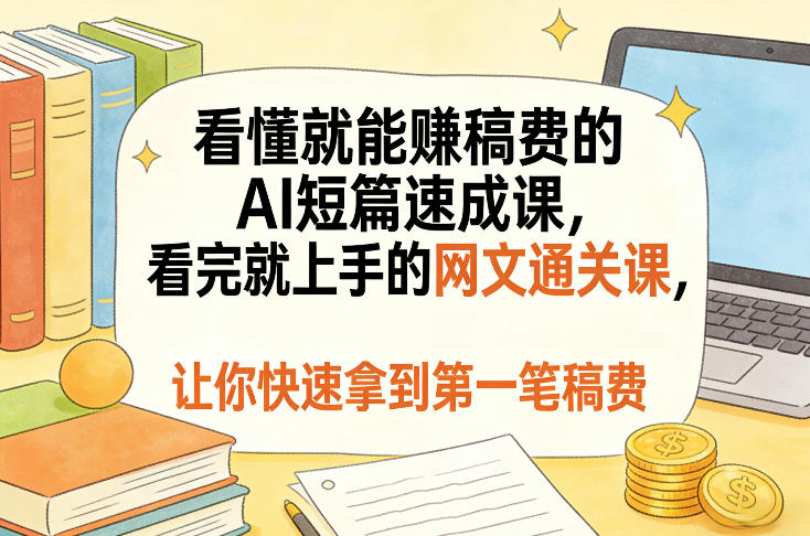 看懂就能賺稿费的AI短篇速成课，看完就上手的网文通关课，让你快速拿到第一笔稿费(更新8月)｜焦圣希 18818568866