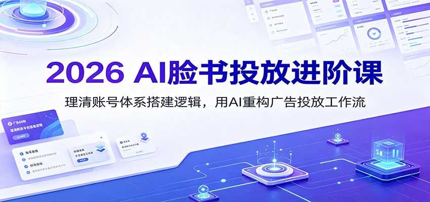 2026 AI脸书投放进阶课：理清账号体系搭建逻辑，用AI重构广告投放工作流(更新)｜焦圣希 18818568866