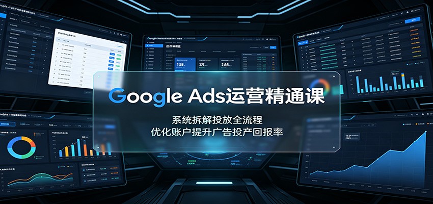 Google Ads运营精通课:系统拆解投放全流程,优化账户提升广告投产回报率-旺仔资源库