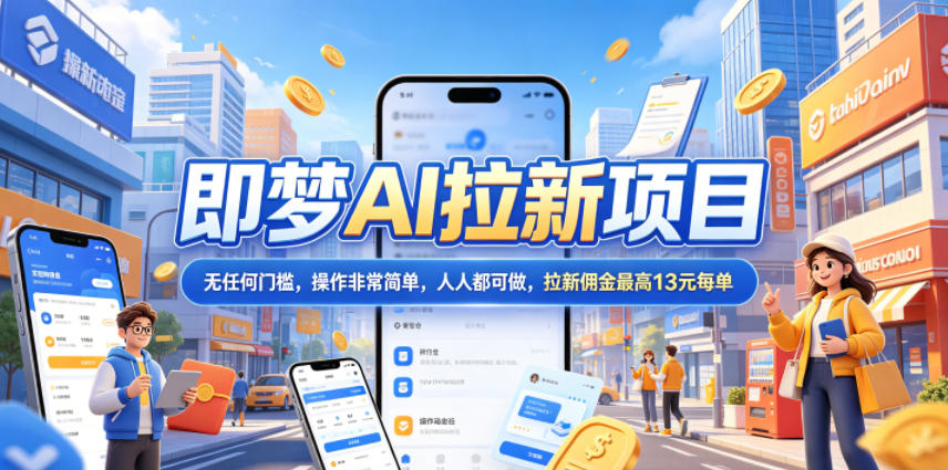 2026年即梦AI拉新项目最新玩法,无任何门槛,操作非常简单,人人都可做,拉新佣金最高13米每单(更新08月07日)-旺仔资源库
