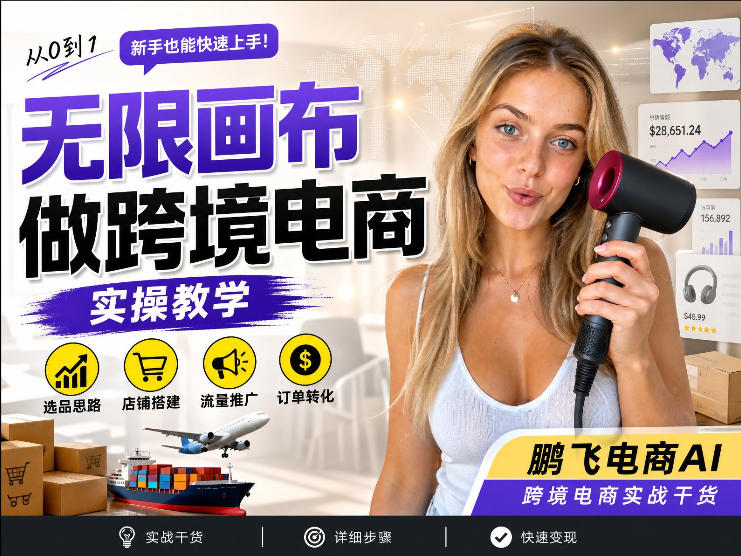 【跨境电商必备】AI无线画布制作商品宣传视频，四步搞定，无线画布工作流，操作简单好上手-旺仔资源库