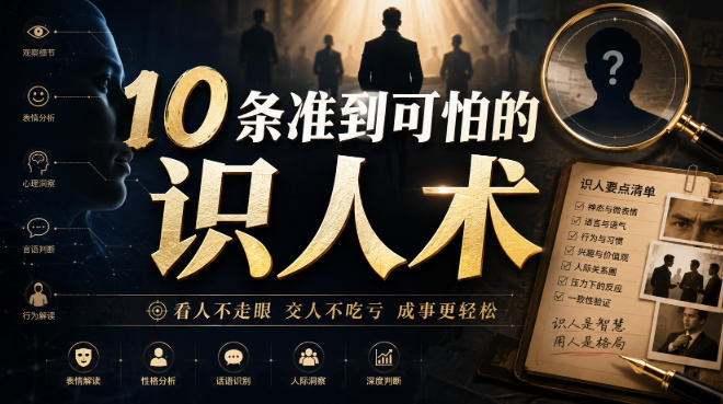 付费文章：10条准到可怕的识人术-我爱发帖