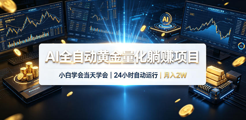 AI全自动黄金量化躺賺项目，24小时自动运行，月入2W！｜焦圣希 18818568866