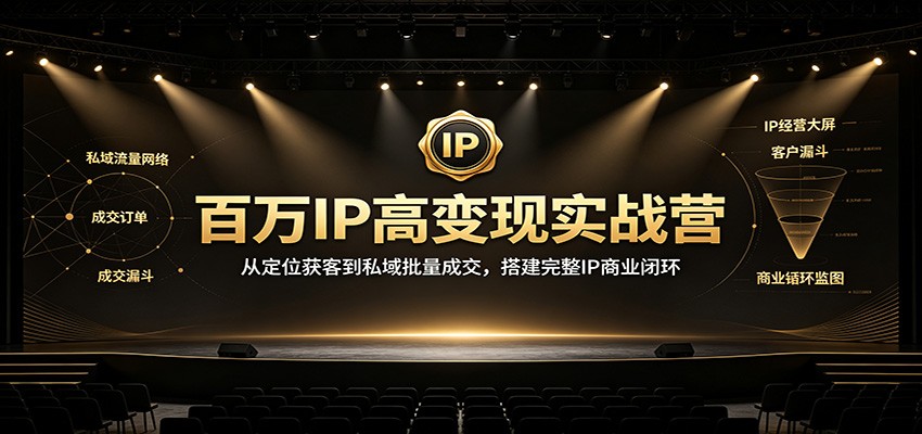 百万IP高变现实战营：从定位获客到私域批量成交，搭建完整IP商业闭环-旺仔资源库