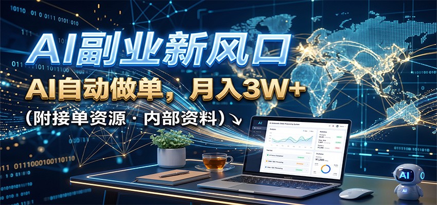 AI副业新风口，AI自动做单，月入3W+，附接单资源｜焦圣希 18818568866