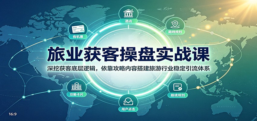 旅业获客操盘实战课：深挖获客底层逻辑，依靠攻略内容搭建旅游行业稳定引流体系｜焦圣希 18818568866