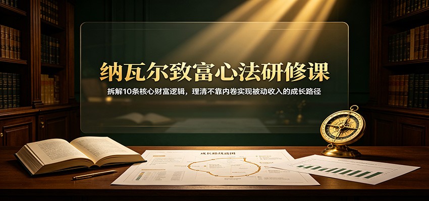 纳瓦尔致富心法研修课：拆解10条核心财富逻辑，理清不靠内卷实现被动收入的成长路径-皮皮网创