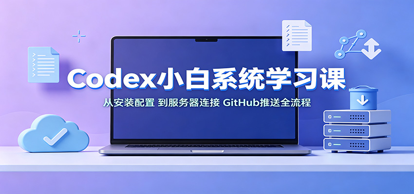 Codex小白系统学习课:小从安装配置,到服务器连接、GitHub推送全流程-旺仔资源库