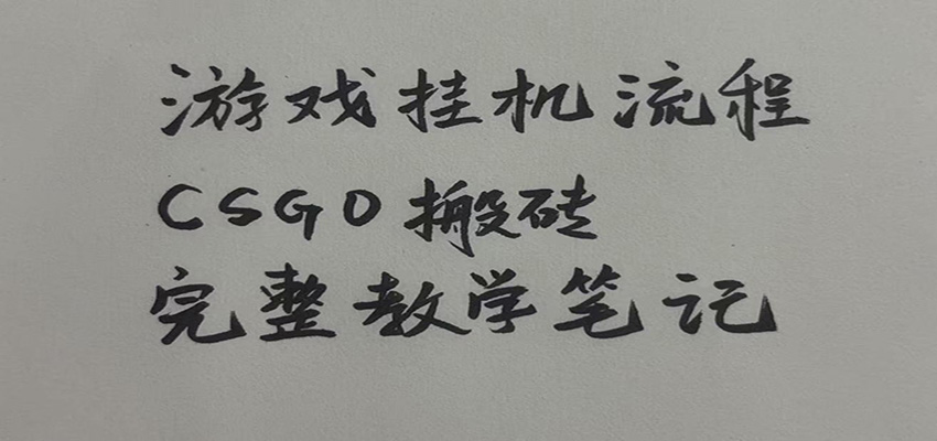 游戏挂机全流程笔记分享，CSGO游戏搬砖，小白看了当天学会见收益｜焦圣希 18818568866