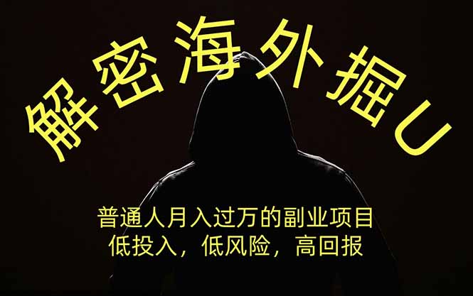 解密海外掘U，普通人月入过万的副业项目，低投入、低风险高回报，没有之一-旺仔资源库